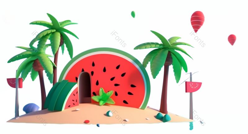 叶子图片,科技元素,西瓜PNG,商品免抠素材